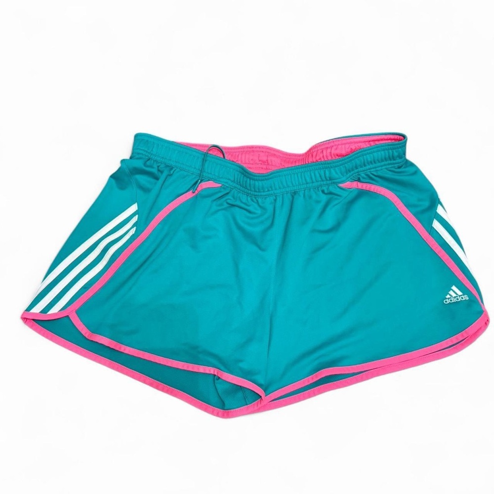 Adidas Women's Aqua and Pink Athletic Shorts